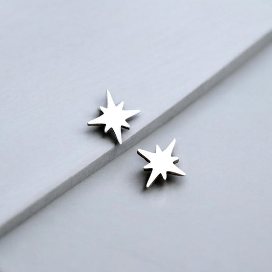 SALE 8 Point Star Accent Charm Findings & Embellishments Soldering DIY Jewelry Making in Sterling Silver