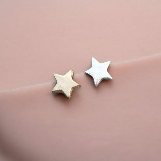 5-Point Star Accent Charm Findings & Embellishments for Soldering DIY Jewelry Making in Sterling Silver