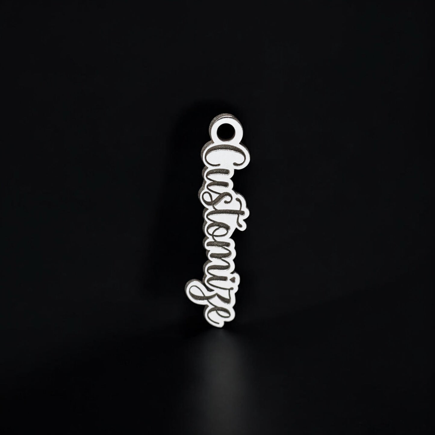 Personalized Script Word or Name Custom Sterling Silver Pendant Connector - DIY Jewelry Components & Supplies in Sterling Silver